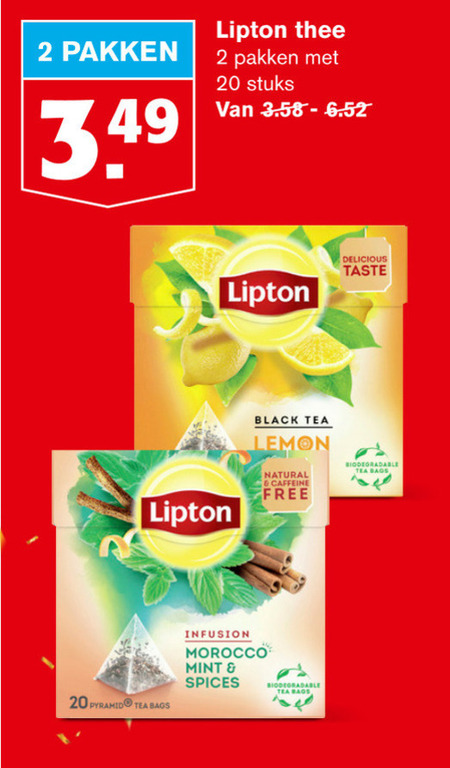 Lipton   thee folder aanbieding bij  Hoogvliet - details