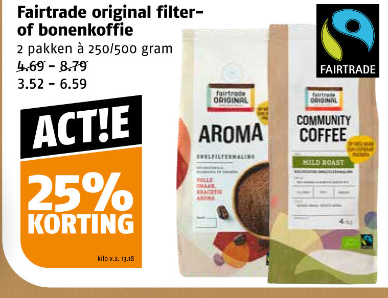 Fair Trade Original   koffie, koffiebonen folder aanbieding bij  Poiesz - details