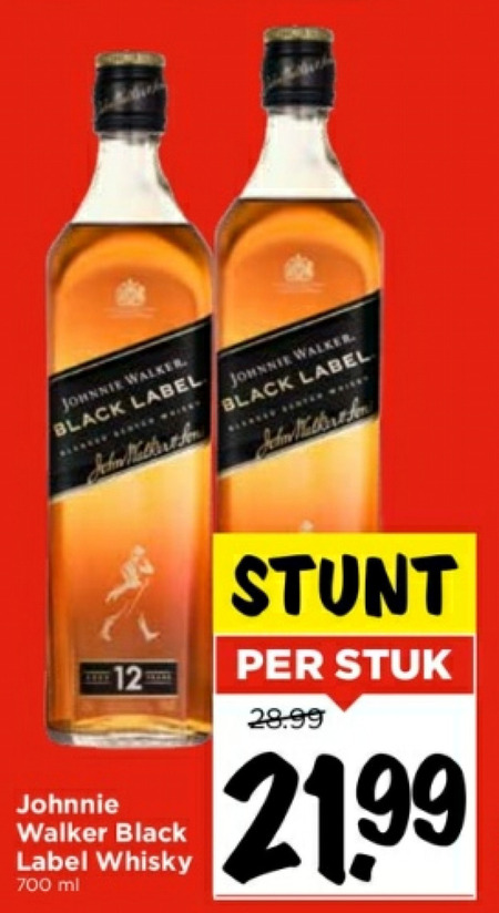 Johnnie Walker   whisky folder aanbieding bij  Vomar - details