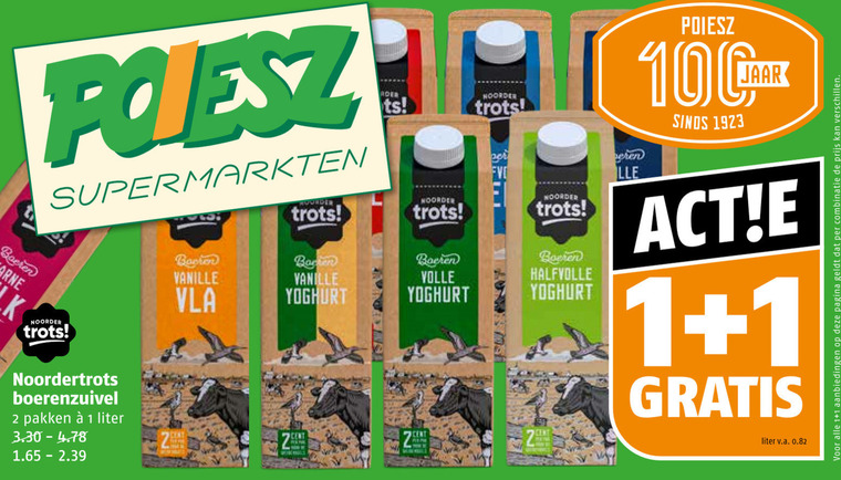 Noordertrots   zuivel, yoghurt folder aanbieding bij  Poiesz - details