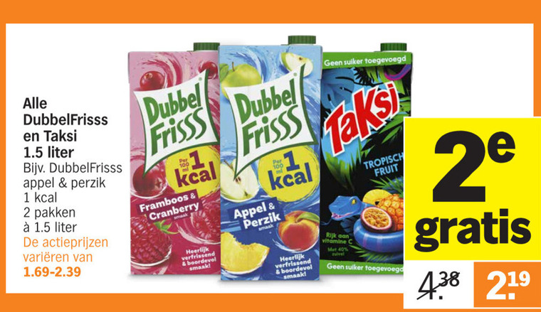 Taksi fruitdrank folder aanbieding bij Albert Heijn - details