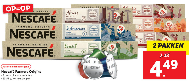 Nescafe   koffiecups folder aanbieding bij  Lidl - details