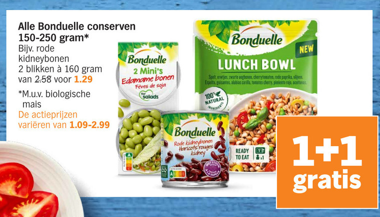 Bonduelle   groenteconserven folder aanbieding bij  Albert Heijn - details