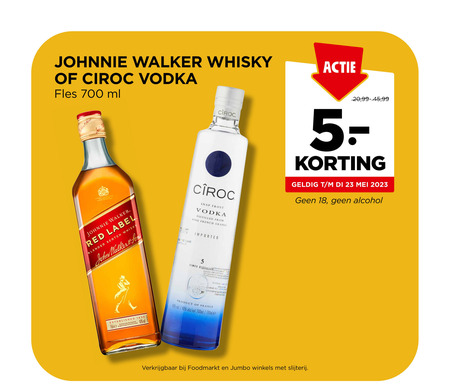 Johnnie Walker   whisky, wodka folder aanbieding bij  Jumbo - details