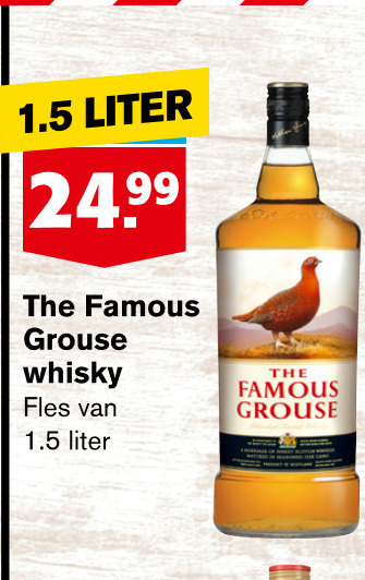 Famous Grouse   whisky folder aanbieding bij  Hoogvliet - details