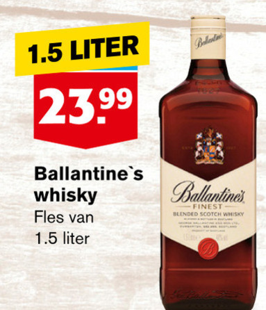 Ballantines   whisky folder aanbieding bij  Hoogvliet - details