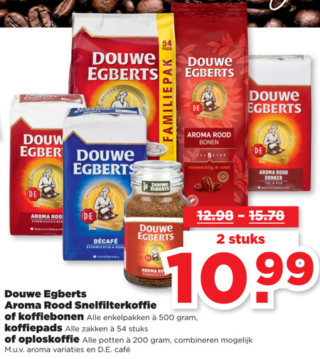 Douwe Egberts   koffiebonen, oploskoffie folder aanbieding bij  Plus Vandaag - details