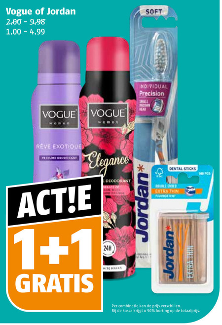 Vogue   tandenstokers, deodorant folder aanbieding bij  Poiesz - details