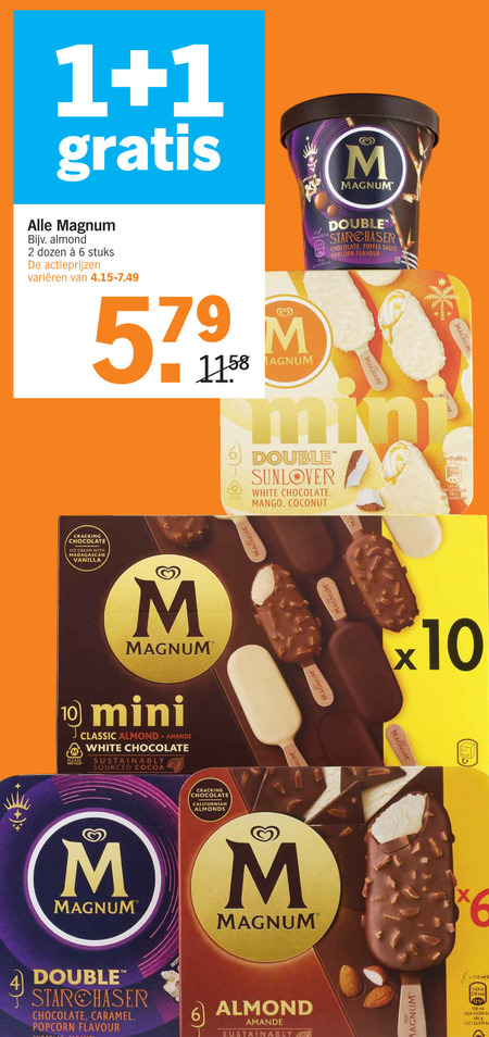 Magnum   ijslollies, ijsspecialiteit folder aanbieding bij  Albert Heijn - details