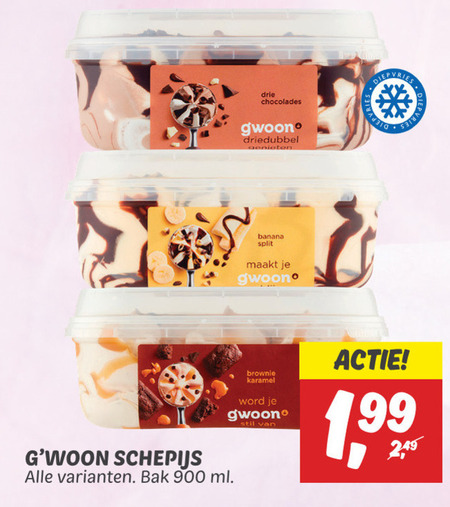 Gwoon   ijsspecialiteit folder aanbieding bij  Dekamarkt - details