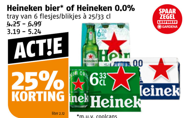 Heineken Silver   blikje bier folder aanbieding bij  Poiesz - details