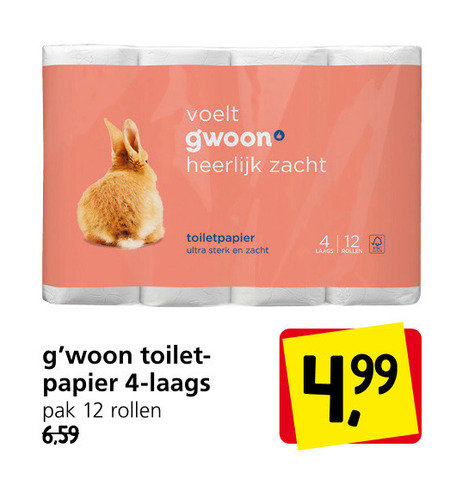 Gwoon   toiletpapier folder aanbieding bij  Jan Linders - details