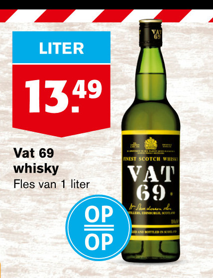 Vat 69   whisky folder aanbieding bij  Hoogvliet - details