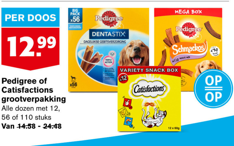 Catisfactions   hondensnacks, kattensnacks folder aanbieding bij  Hoogvliet - details