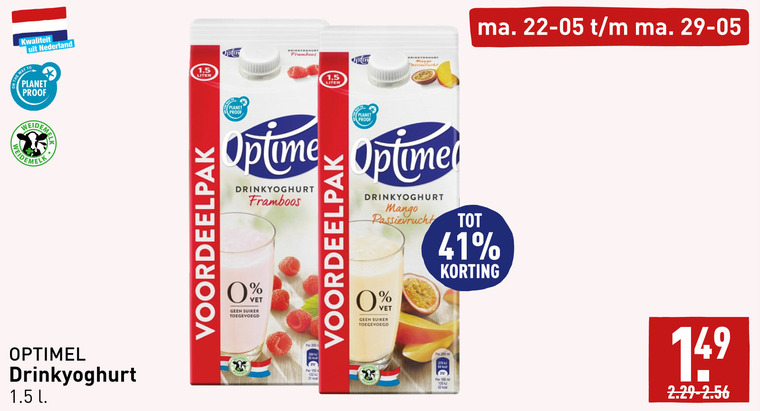 Optimel   drinkyoghurt folder aanbieding bij  Aldi - details