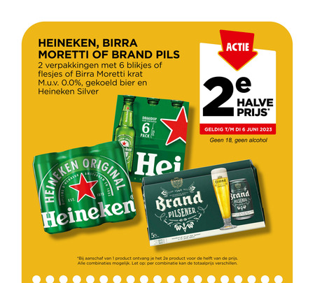 Heineken   blikje bier, krat bier folder aanbieding bij  Jumbo - details