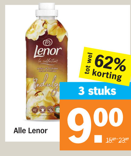 Lenor   wasmiddel, wasverzachter folder aanbieding bij  Albert Heijn - details