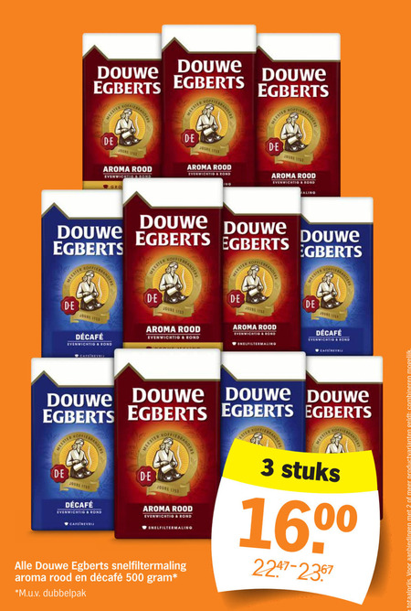 Douwe Egberts   koffie folder aanbieding bij  Albert Heijn - details