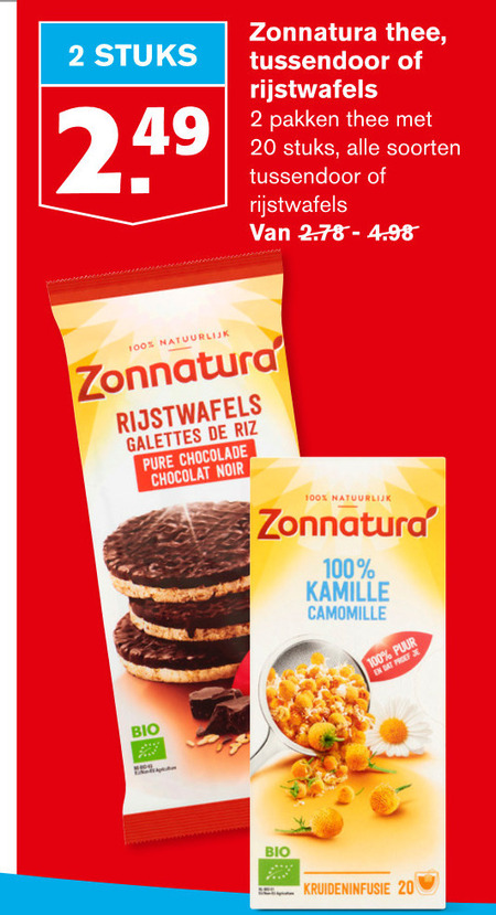 Zonnatura   thee, rijstwafels folder aanbieding bij  Hoogvliet - details