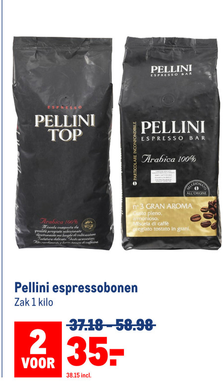 Pellini   koffiebonen folder aanbieding bij  Makro - details