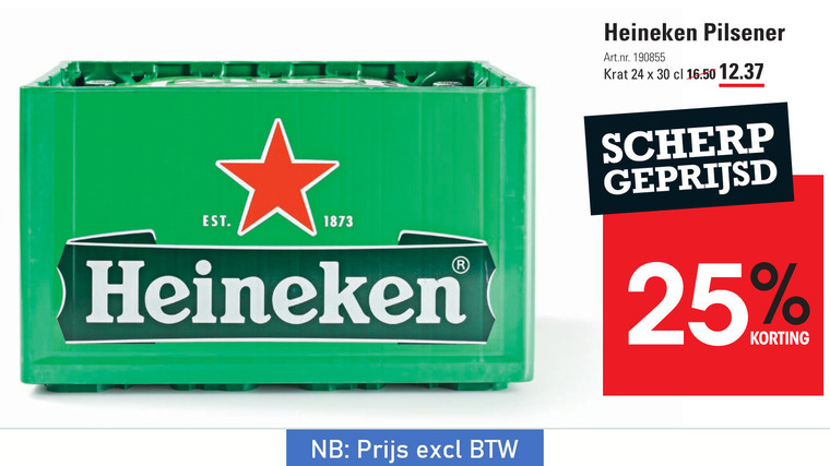 Heineken   krat bier folder aanbieding bij  Sligro - details