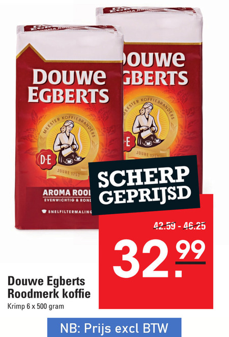 Douwe Egberts   koffie folder aanbieding bij  Sligro - details