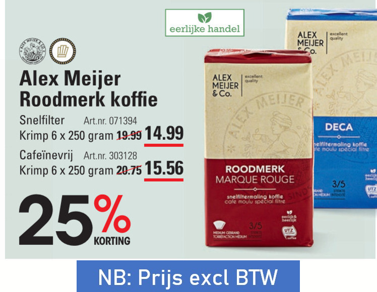 Alex Meijer   koffie folder aanbieding bij  Sligro - details