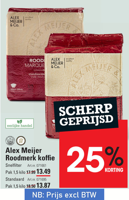 Alex Meijer   koffie folder aanbieding bij  Sligro - details