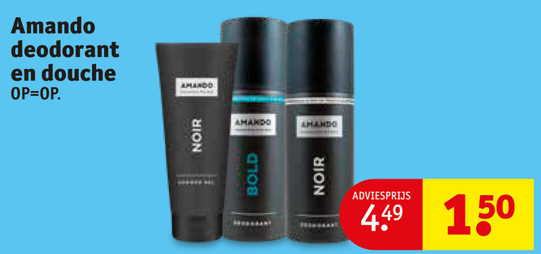 Amando   douchegel, deodorant folder aanbieding bij  Kruidvat - details