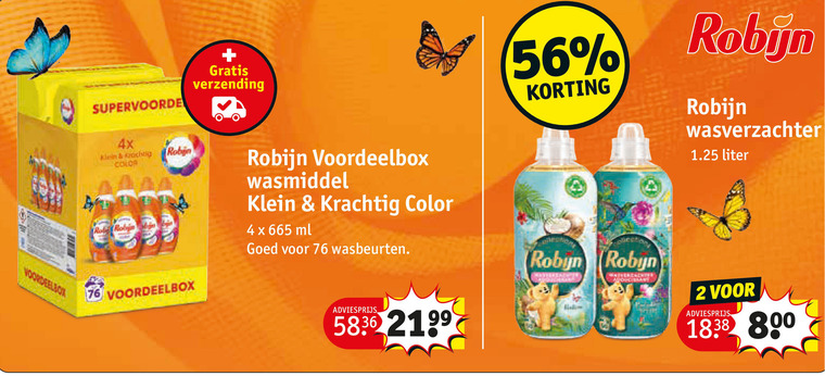 Robijn   wasverzachter, wasmiddel folder aanbieding bij  Kruidvat - details