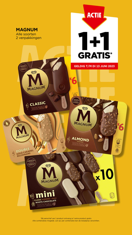 Magnum   ijslollies folder aanbieding bij  Jumbo - details