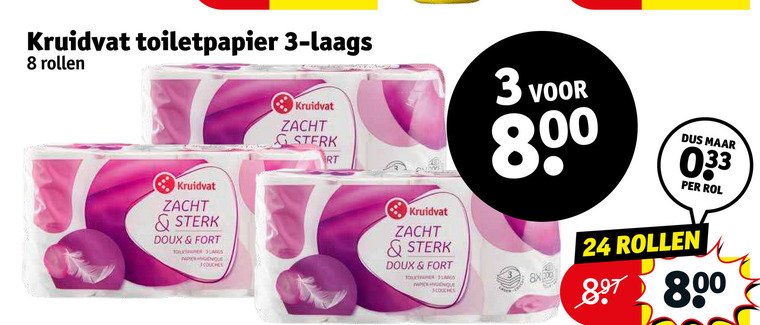 Kruidvat Huismerk   toiletpapier folder aanbieding bij  Kruidvat - details