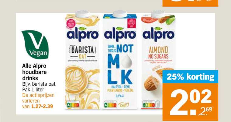 Alpro   soja melk folder aanbieding bij  Albert Heijn - details