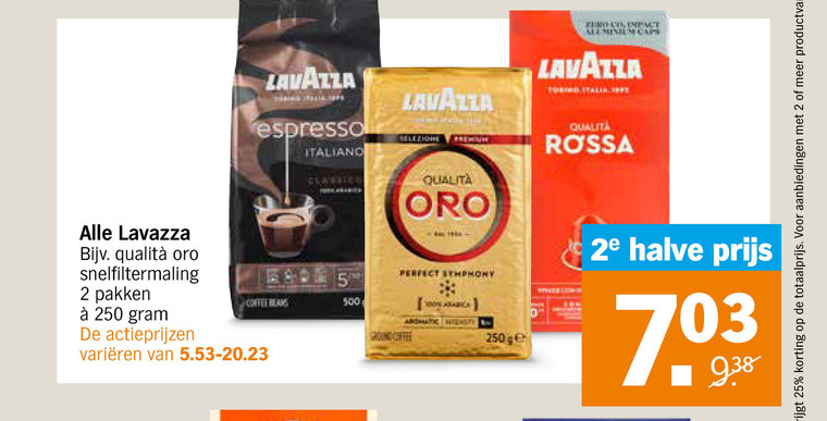 Lavazza   koffiebonen, koffie folder aanbieding bij  Albert Heijn - details
