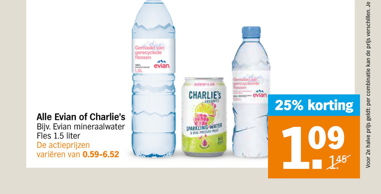 Evian   mineraalwater folder aanbieding bij  Albert Heijn - details