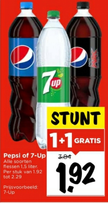 7-Up   frisdrank, cola folder aanbieding bij  Vomar - details