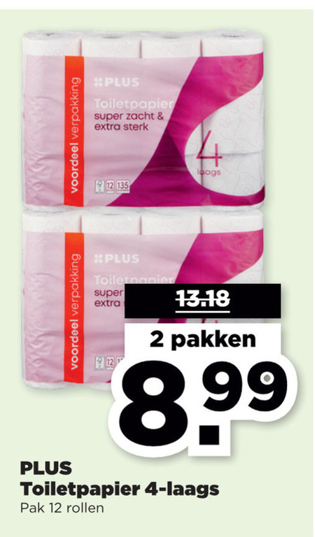 Plus Huismerk   toiletpapier folder aanbieding bij  Plus - details