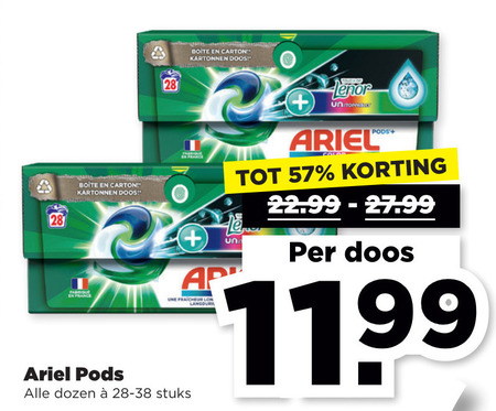 Ariel   wasmiddel folder aanbieding bij  Plus - details