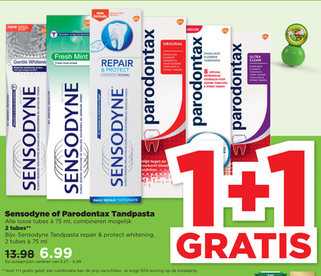 Paradontax   tandpasta folder aanbieding bij  Plus - details