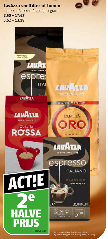 Lavazza   koffiebonen, koffie folder aanbieding bij  Poiesz - details