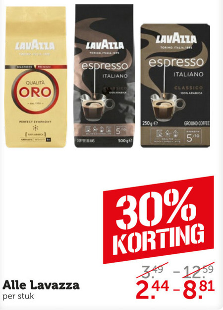 Lavazza   koffie, koffiebonen folder aanbieding bij  Coop - details