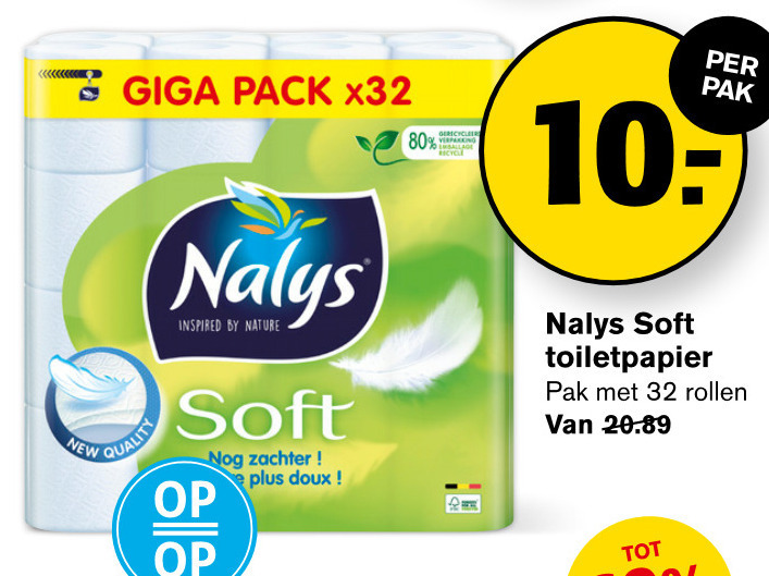 Nalys   toiletpapier folder aanbieding bij  Hoogvliet - details