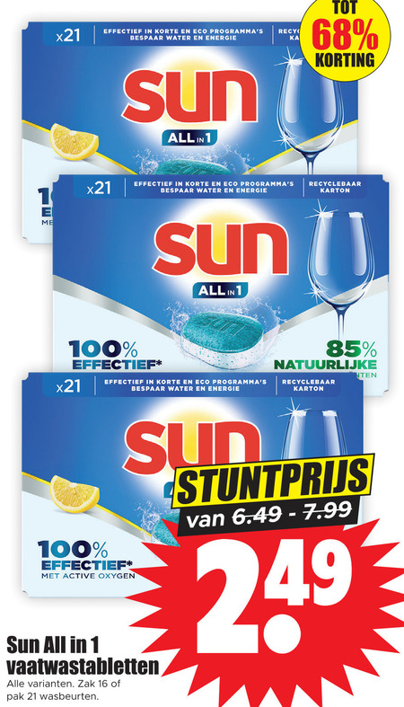 Sun   vaatwasmiddel folder aanbieding bij  Dirk - details