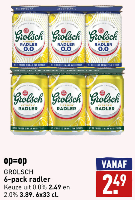 Grolsch   radler bier folder aanbieding bij  Aldi - details