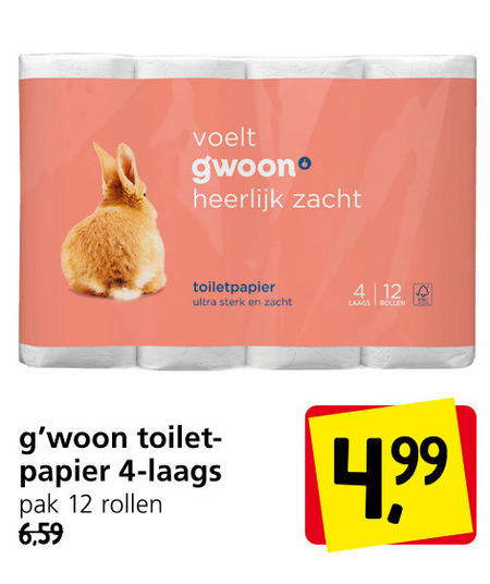 Gwoon   toiletpapier folder aanbieding bij  Jan Linders - details