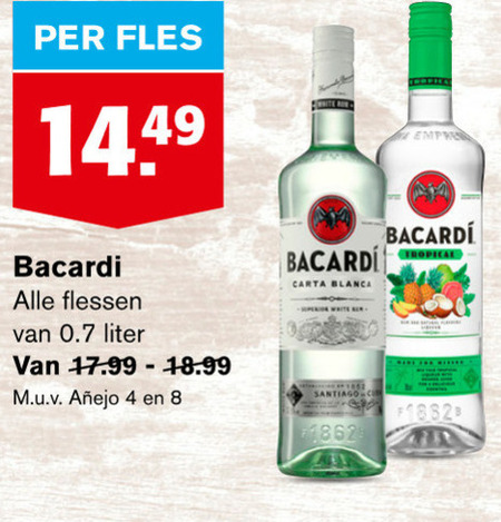 Bacardi   rum folder aanbieding bij  Hoogvliet - details