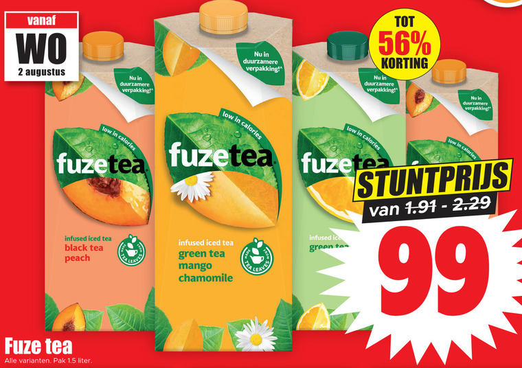 Fuze Tea ice tea folder aanbieding bij Dirk details