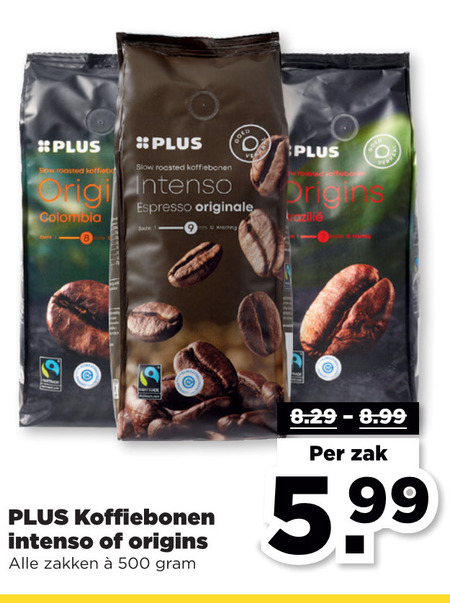 Plus Huismerk   koffiebonen folder aanbieding bij  Plus Vandaag - details