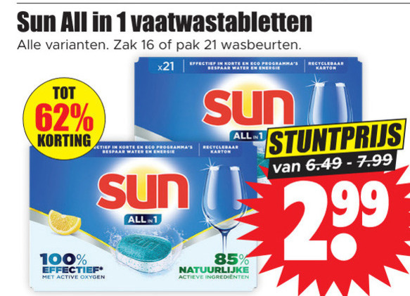 Sun   vaatwasmiddel folder aanbieding bij  Dirk - details