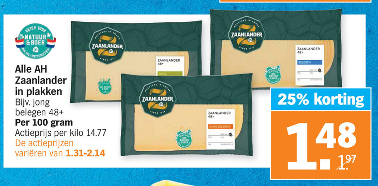 Zaanlander   kaasplakken folder aanbieding bij  Albert Heijn - details